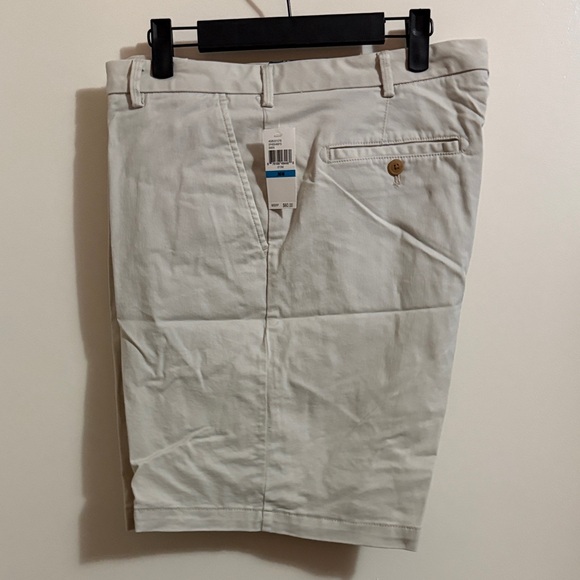 Izod Men's Flat Front Beige Shorts - Picture 3 of 4